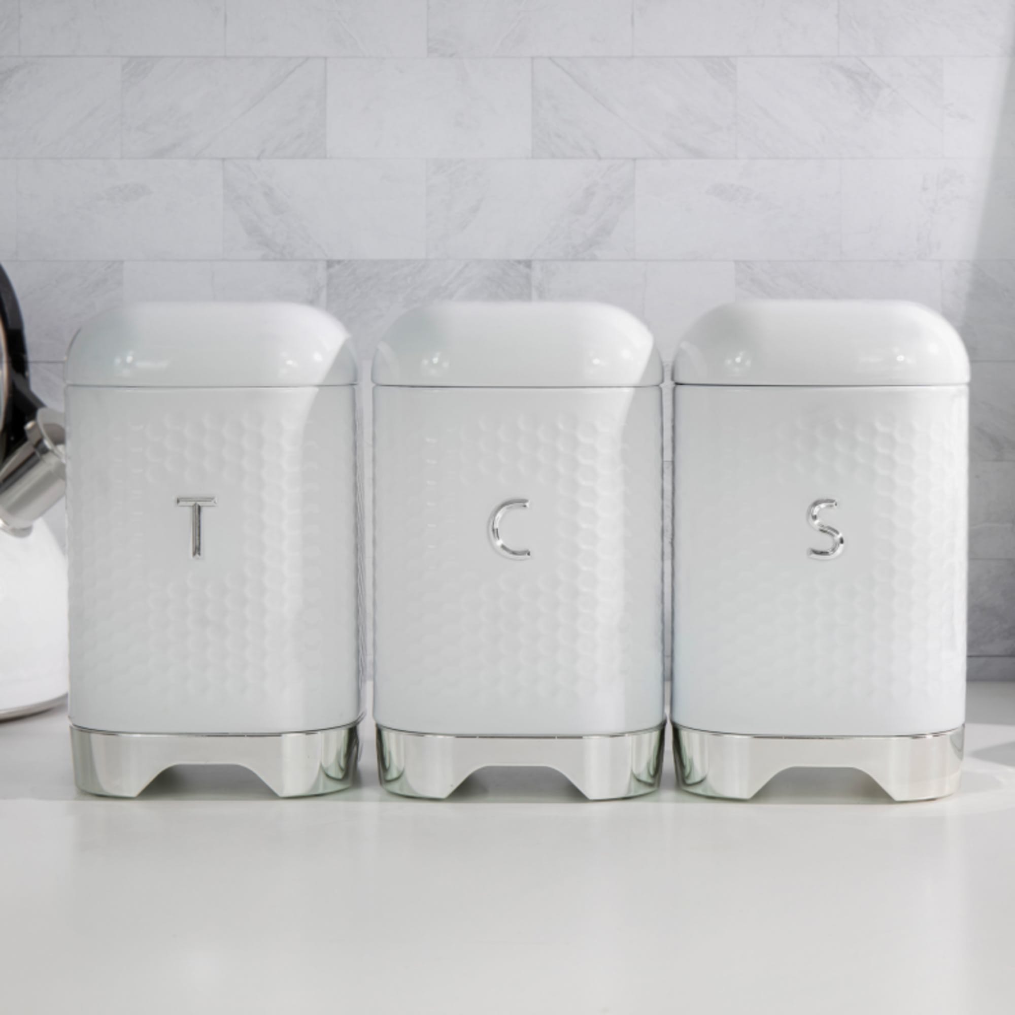 Lovello Canister Set of 3 White Kitchen Warehouse™